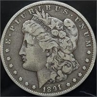 1891-CC Morgan Silver Dollar Carson City CC Nice
