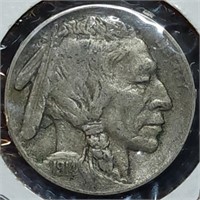 1914-D Buffalo Nickel, Key Date, Nice Coin