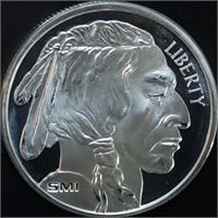 1 Troy Oz .999 Silver Buffalo/Indian Head Round