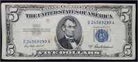 1953 A $5 Silver Certificate Nice Note