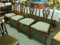 Set of 4 1920’s mahogany Chippendale ball and