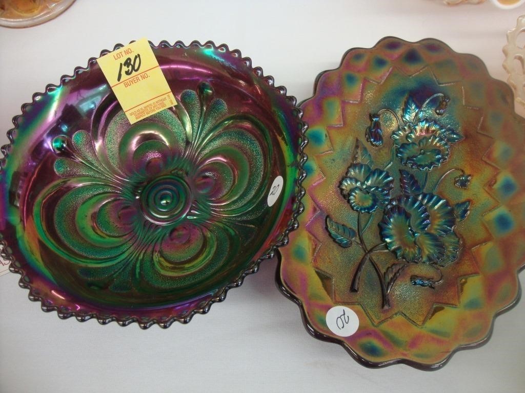 Amythest pansy plate along with a bowl