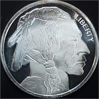 1 Troy Oz .999 Silver Buffalo/Indian Head Round