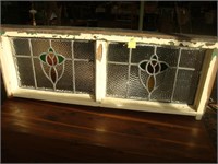 Leaded stained glass Art Nouveau transom, c. 1890