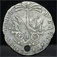 1817 Haiti Silver 25 Cents, Scarce Coin