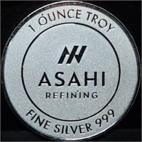 1 Troy Oz .999 Silver Asahi Round Gem BU