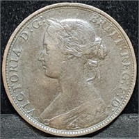 1869 Great Britain Victoria Half Penny Nice