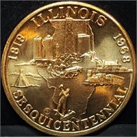 1968 Illinois Sesquicentennial Bronze Medal BU