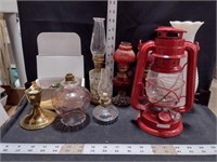 Mixed Size Oil Lamps/Lantern Lot