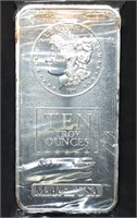 10 Troy Oz .999 Fine Silver Bar Morgan Mint