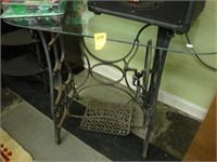 Treadle sewing machine base that has been