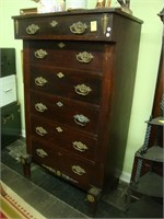 6 drawer mahogany empire chest