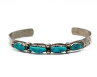 B. Bennett Navajo Sterling Turquoise Bracelet