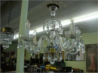 5 light crystal chandelier with glass arms