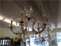 5 light French shaped crystal chandelier