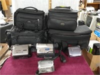 Lot of Various Video Cameras/Cases-JVC, CANON