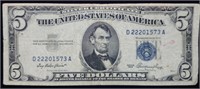 1953 $5 Silver Certificate Nice Note