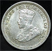 1933 British Hong Kong Silver 10 Cents Nice