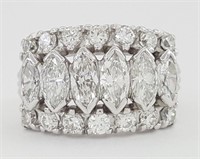 $ 10,960 2 Ct Multi Row Diamond Statement Ring