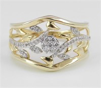 10 Kt Yellow Gold .30 Ct Diamond Modern Ring
