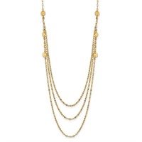 14 Kt Yellow Gold Multi Layer Fancy Link Neckace