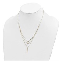 14 Kt Multi Layer Diamond Cut Charm Necklace