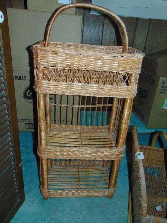 Wicker Stand & Magazine Rack