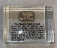 PAPERWEIGHT-COLORADO GOLD INGOT