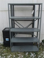 Metal 5 tier and 4 tier garage shelves and 3