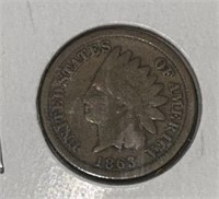 1863 C/N INDIAN HEAD CENT (VG)