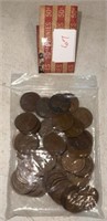 (BAG OF 50)LINCOLN WHEAT BACK CENTS (1940 - 58-P&D