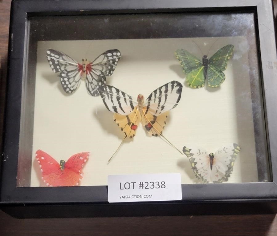 SHADOW BOX W/ FAKE BUTTERFLIES