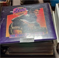 ELVIS BINDER W/ TRADING CARDS, MAGAZINES, & MORE