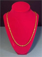 24kt Gold Layered (plated) Rope 24" Necklace