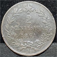 1861 Italy 2 Centesimi