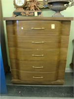 Mid-century 5 drawer mahogany chest