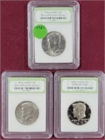 BU GRADED 1976-D, 1977-D, AND 1978-S KENNEDY $1/2