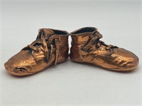 Vintage Bronzed Copper Baby Shoes