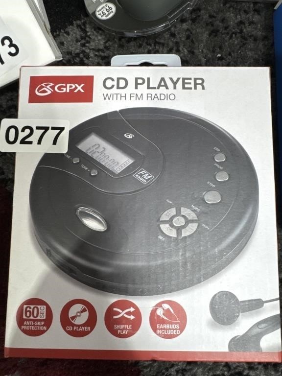 GPX CD PLAYER WIYH FM RADIO RETAIL $39