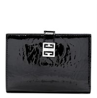 Givenchy Black Patent Goatskin Leather Wallet