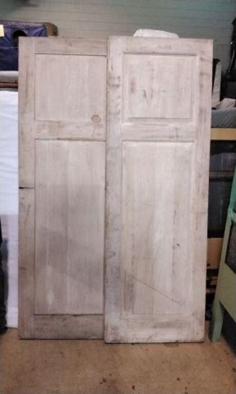 Pair of solid wood slab doors