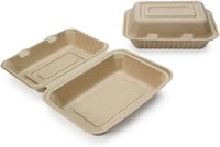 NEW $40 (9x6") 100PK Compostable To Go Containers