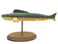 Hand Painted Carved Wood Fish Decoy