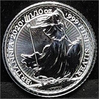 2020 Great Britain 1/10oz Silver Britannia Gem BU