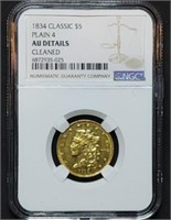 1834 Classic Head $5 Gold Half Eagle NGC AU