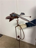 Hand Made Balancing Bird Metal Yard Art 3'8"