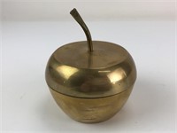 Brass Apple Trinket Box 4"h x 3.25"w