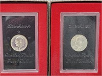 1971S & 72S 40 % Silver Ike Proof Dollar Coins