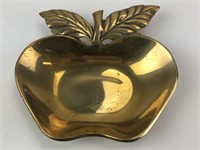 Vintage Brass Apple Trinket Dish 5.5" x 5"