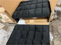 read Pull Out Sofa Bed Sofabed, Black 55.3"